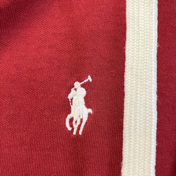 Polo Ralph Lauren Womens Full Zip Burgundy White Small Pony Hoodie XL Red SP EXC - Picture 4 of 11